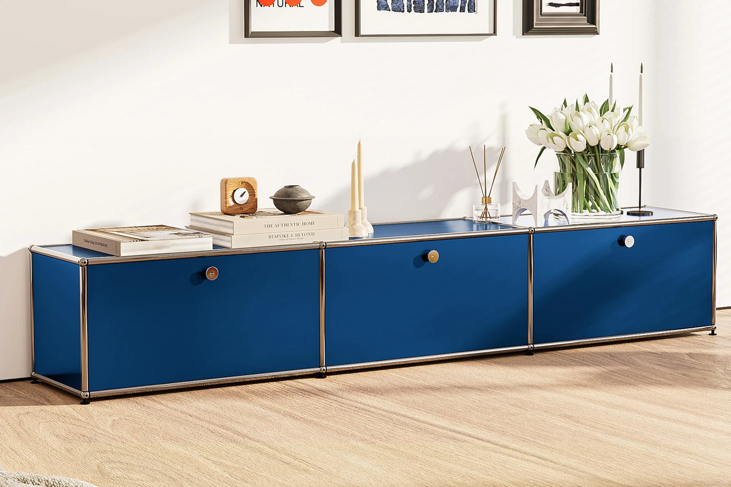 Modern Storage Cabinet Stainless Metal