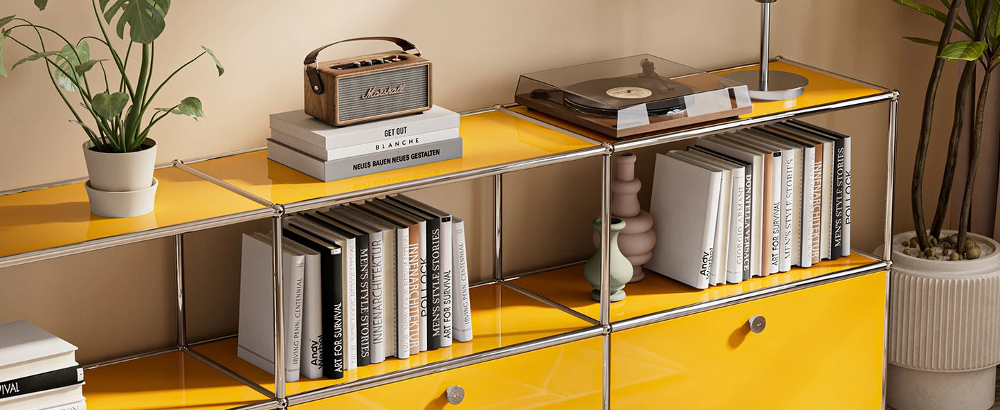 Modern Storage Cabinet Stainless Metal