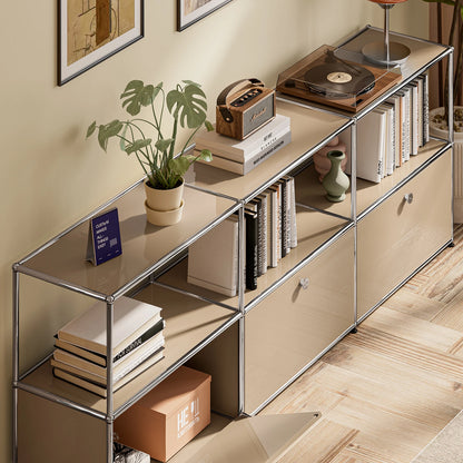 Modern Storage Cabinet Stainless Metal