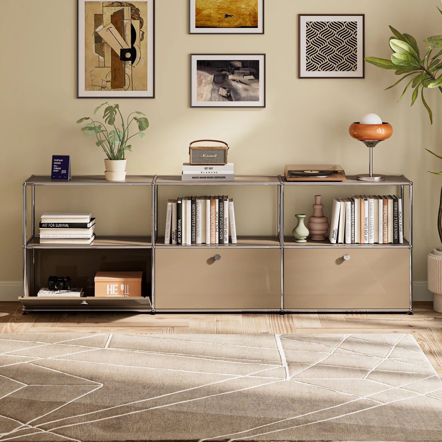 Modern Storage Cabinet Stainless Metal