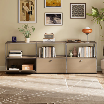 Modern Storage Cabinet Stainless Metal