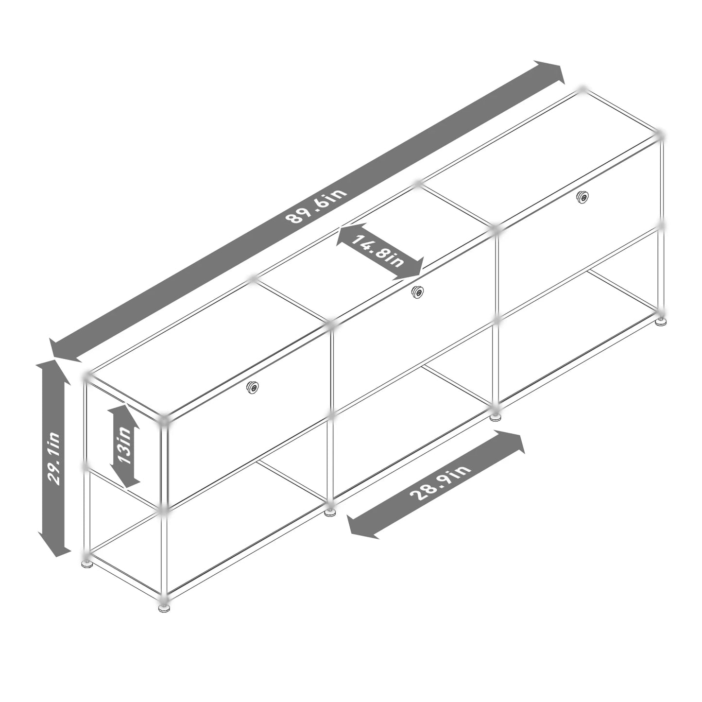 Modern Storage Cabinet Stainless Metal