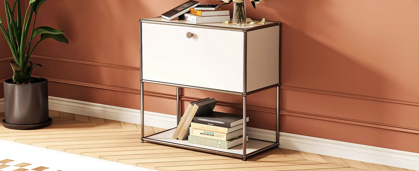 Modern Storage Cabinet Stainless Metal